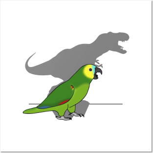 t-rex blue fronted amazon parrot Posters and Art